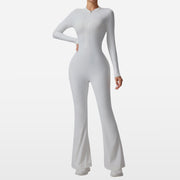 Slim-Fit Zip Long-Sleeve Yoga Jumpsuit
