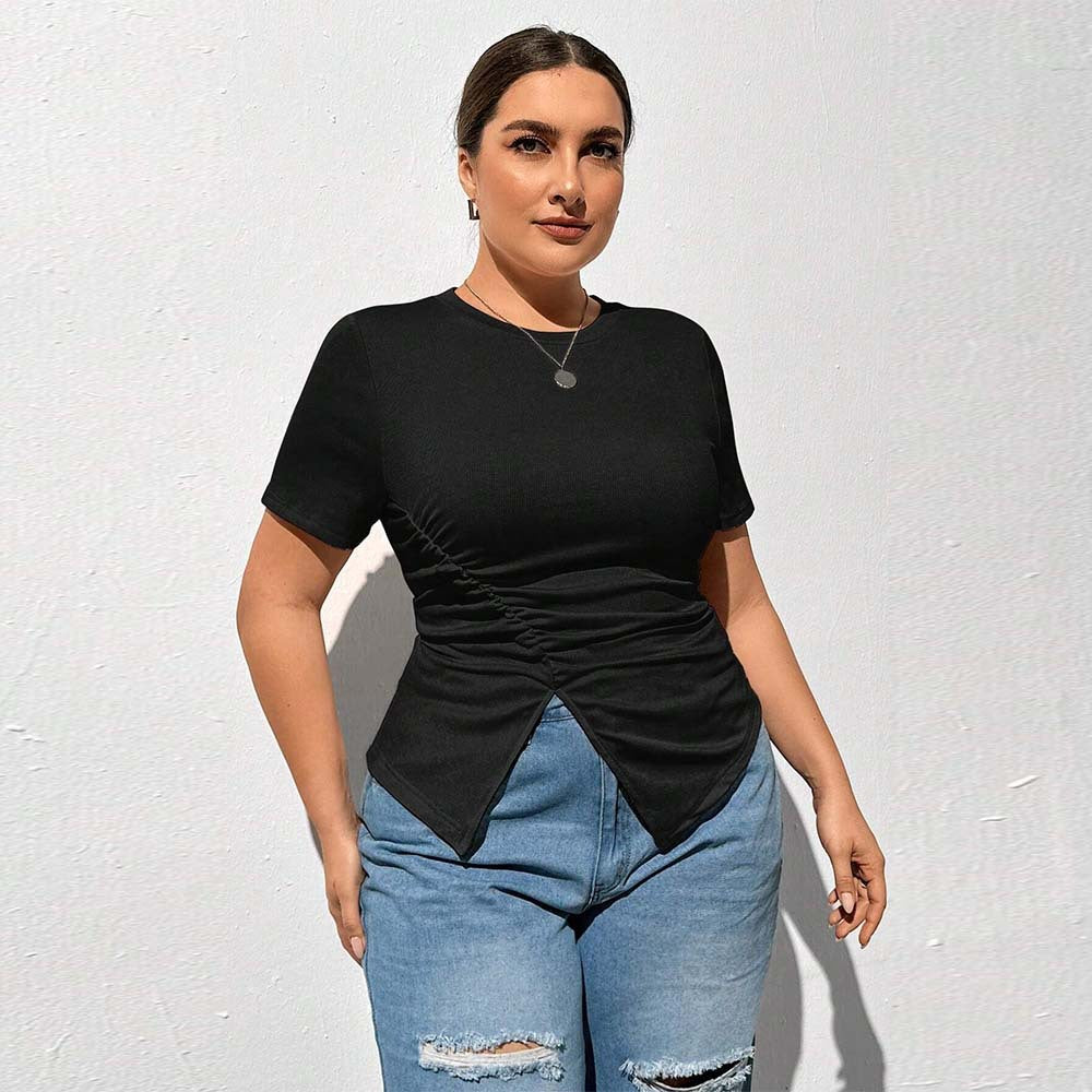 Slim‑Fit Black Short‑Sleeve T‑Shirt – Round Neck, Sleek Style
