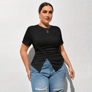 Slim‑Fit Black Short‑Sleeve T‑Shirt – Round Neck, Sleek Style