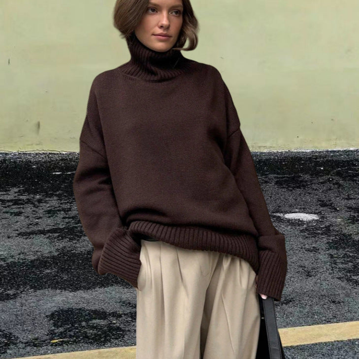 Autumn and Winter Loose Thermal Turtleneck Sweater