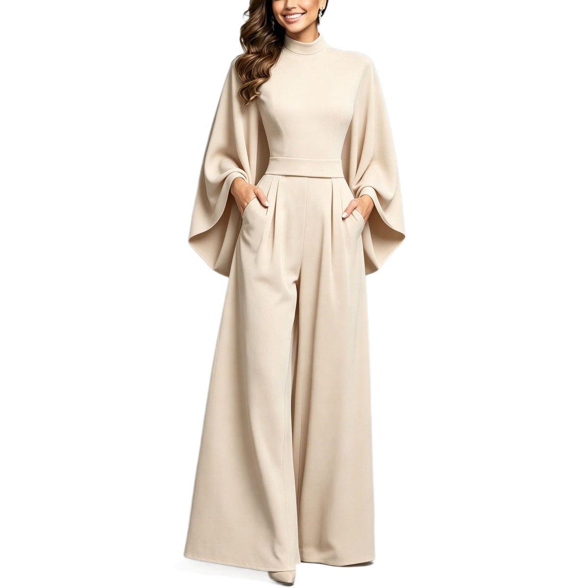 Womens Relaxed-fit Fashionable Long-sleeve Jumpsuit