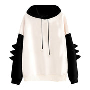 Korean Cute Dinosaur Contrast Color College Pullover Sweater