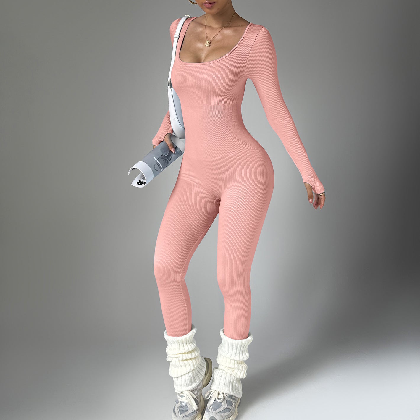 Seamless Long Sleeve Fitness Yoga Bodysuit