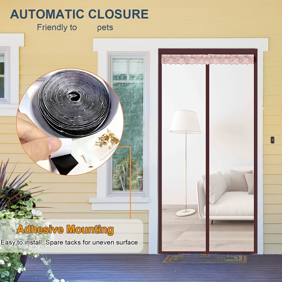 Summer Heat Insulation Magnetic Eva Door Curtain, Block High Temperature Keep Indoor Cool, Self Closing Windproof Energy Saving Anti Mosquito Screen Curtain for Household Indoor Door