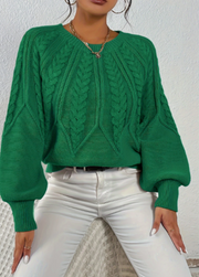 Pullover Sweater Long Sleeve Round Neck Loose Fit Soft Machine