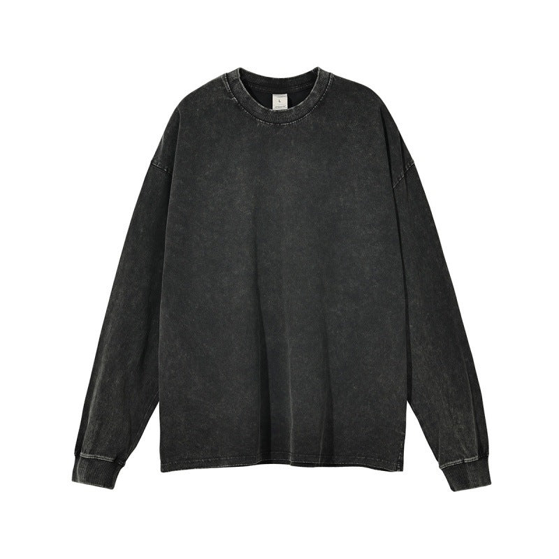 Solid Blank Ribbed Sleeve T Shirt