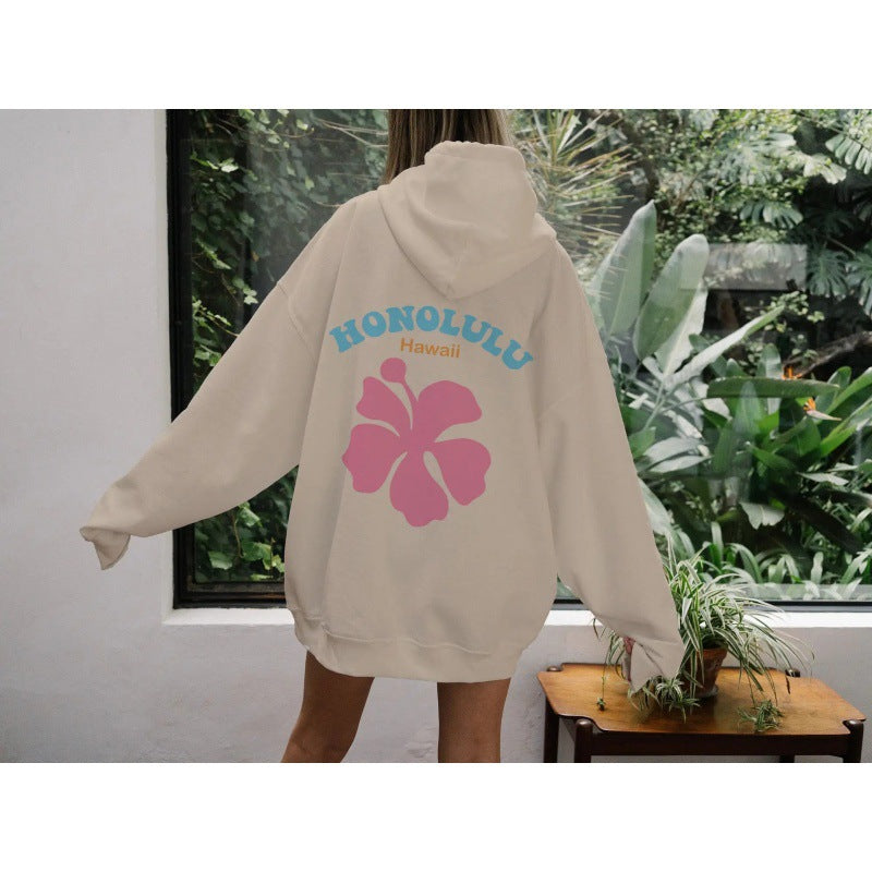 Women's Drop-Shoulder Street Style Hoodie