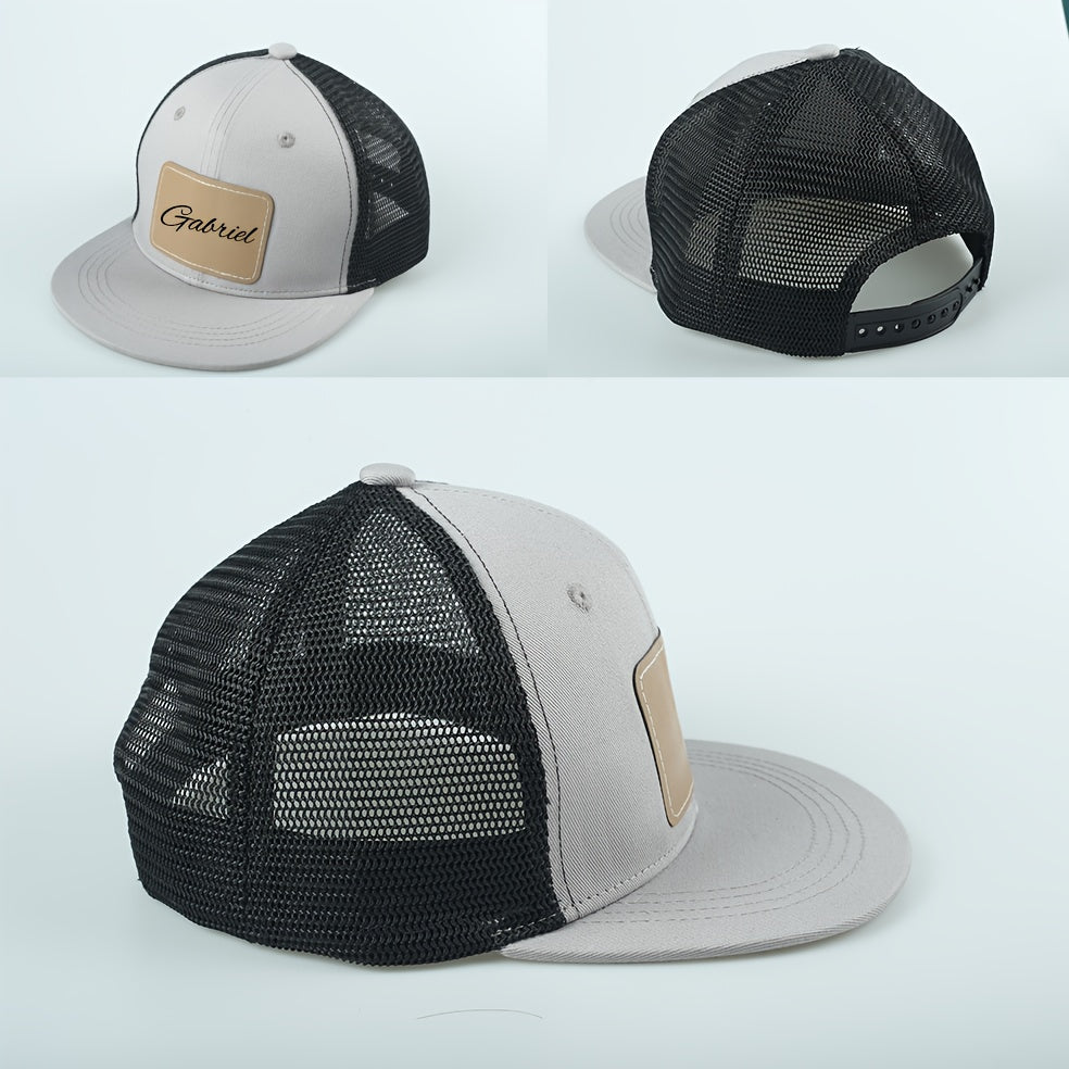 Kids Personalized Baseball Hat with Laser‑Engraved Leather Label (Ages 3‑14)