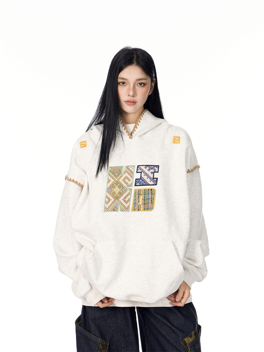 Retro Colorblock Stripe Stand Collar Hooded Coat