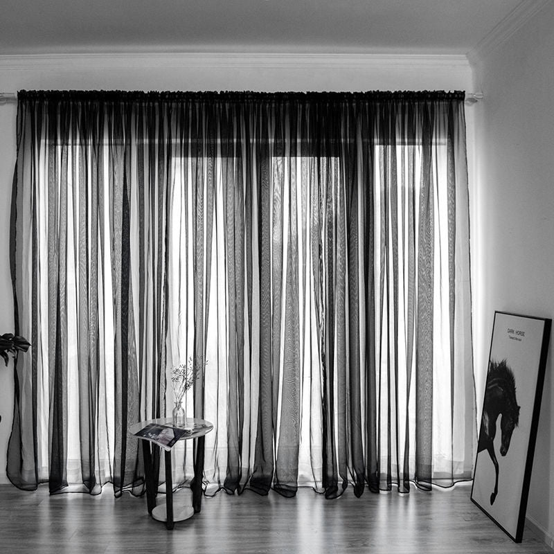 Simple and Modern Balcony Solid Color Gauze Curtain