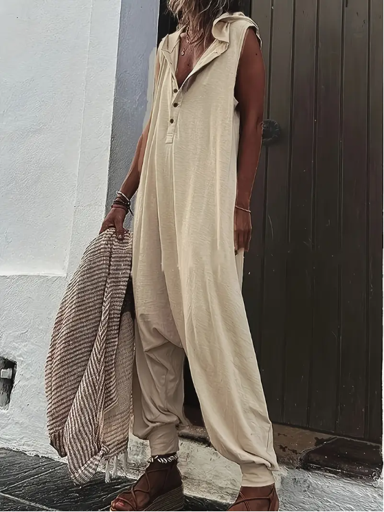 Women's Casual Hooded Jumpsuit