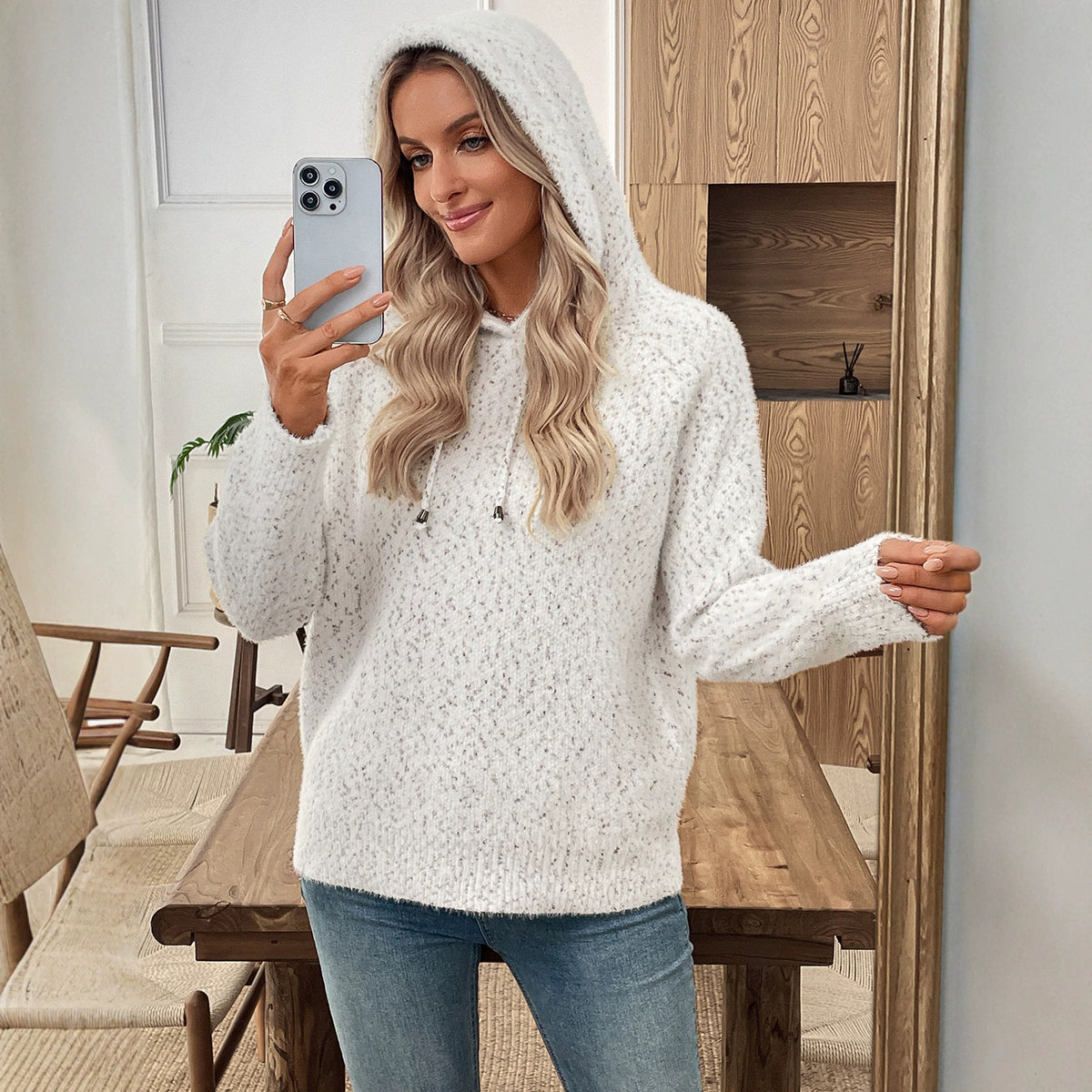 Warm and Soft Knitted Sweater Hoodie