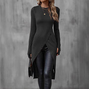 Slim-Fit Black Long‑Sleeve Tee – Silky, Figure‑Hugging Comfort