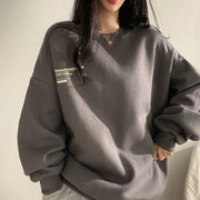 Plus Size Fleece-Lined Loose Hoodie for Women