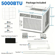 U-Shaped 12,000 BTU Window Air Conditioner with 5,000 BTU Mode, Cools Up to 550 Sq. Ft