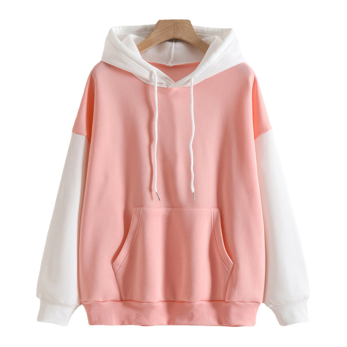 Women's Casual Loose Patchwork Hooded Coat