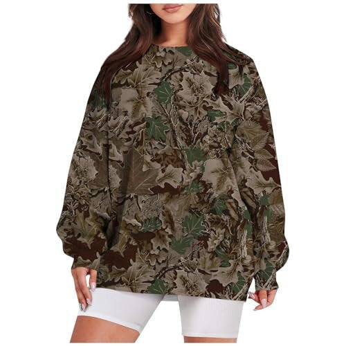 3D Digital Print Casual Long-Sleeve Round Neck Pullover