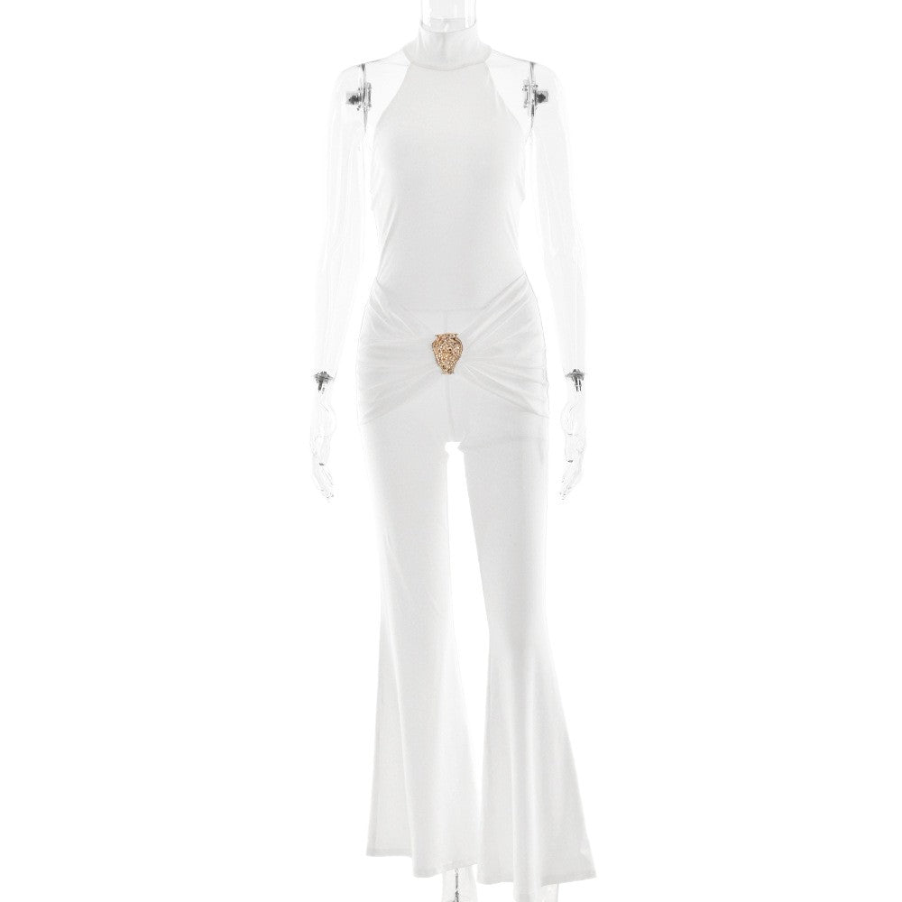 Halter-neck Backless Body-hugging Womens Jumpsuit