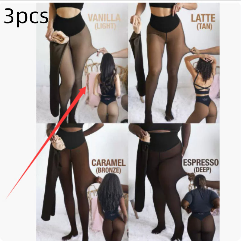 Winter Warm Translucent Fleece-Lined Shaping Leggings