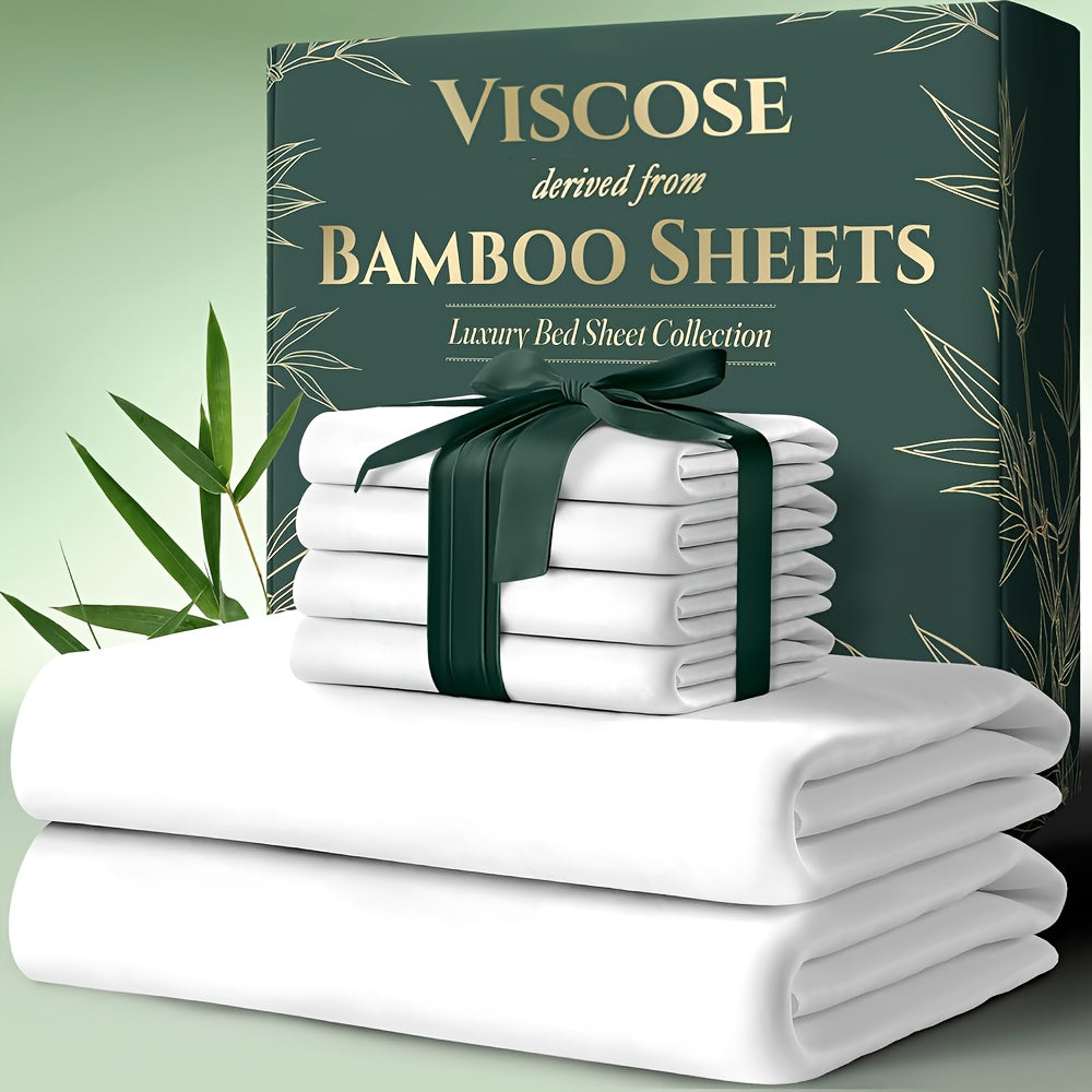 6pcs Bamboo Cooling Bed Sheets Sets Queen Size
