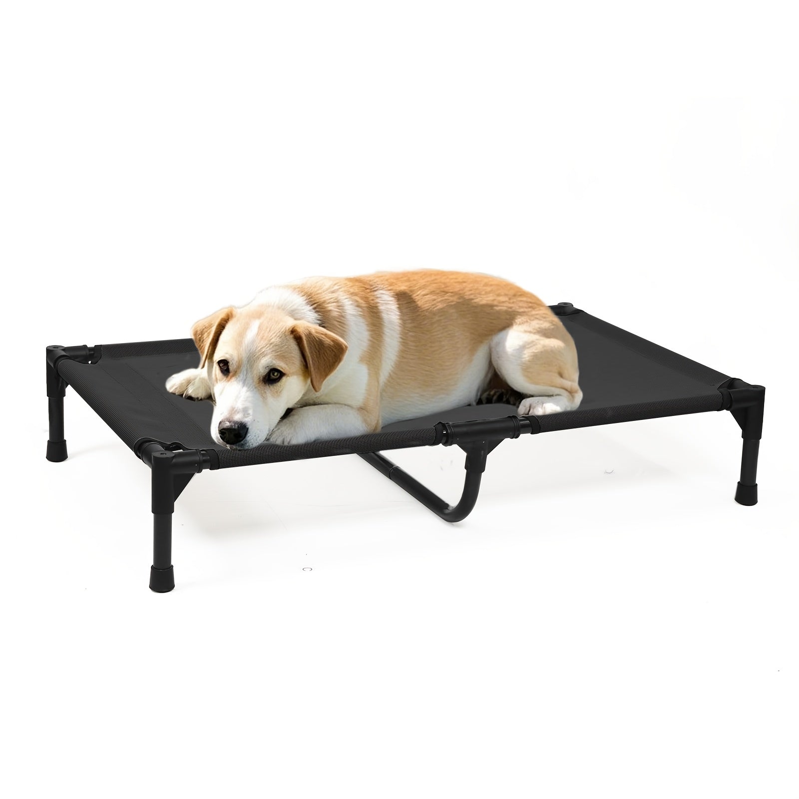 Large Dog Elevated Bed - Chew Proof & Cooling Outdoor Cot With Breathable Mesh (Heavy Duty For Yard, Camping, Patio) Pet Bed Couch, Durable Plastic Frame