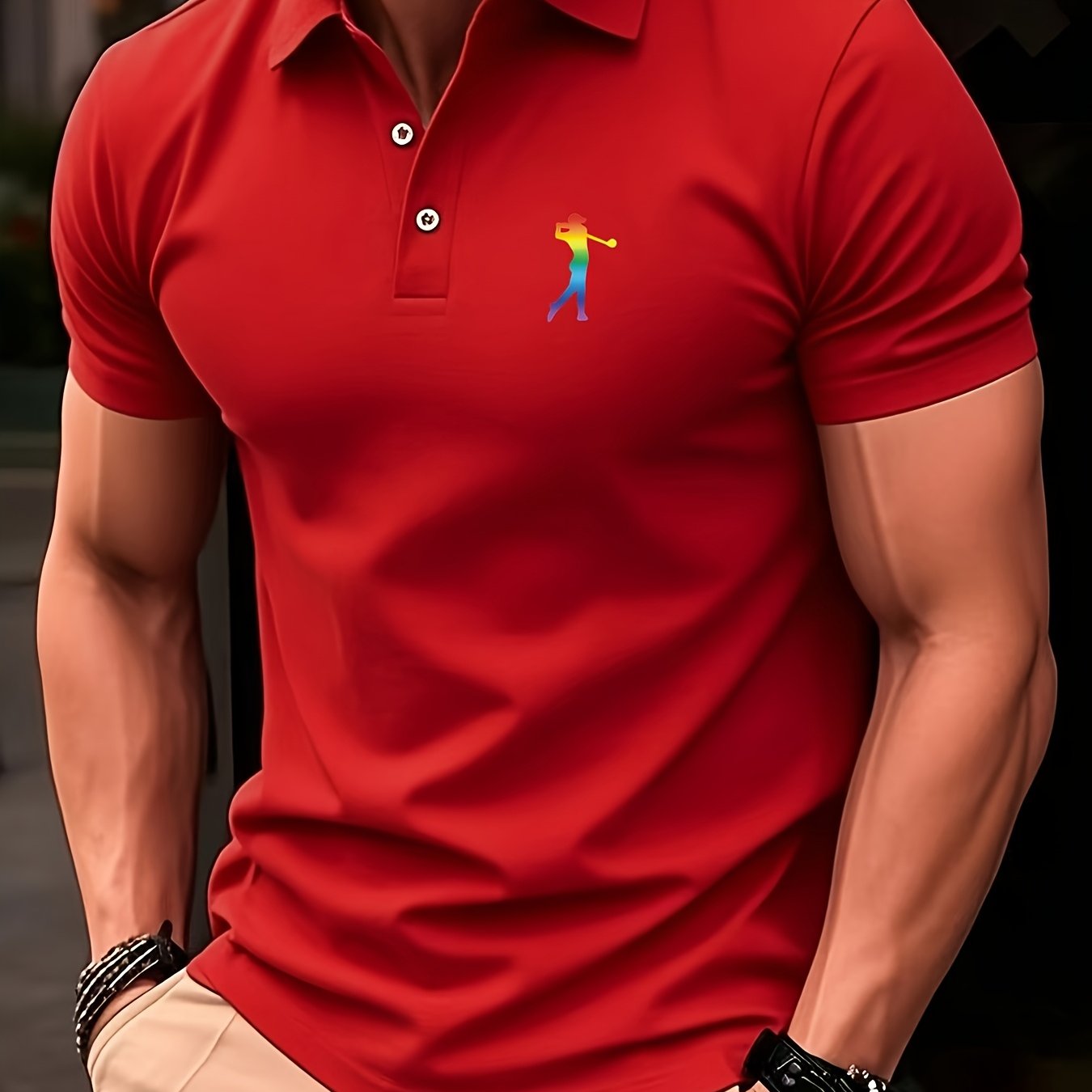 Men's Short Sleeve Printed Golf Shirt – Spring & Summer