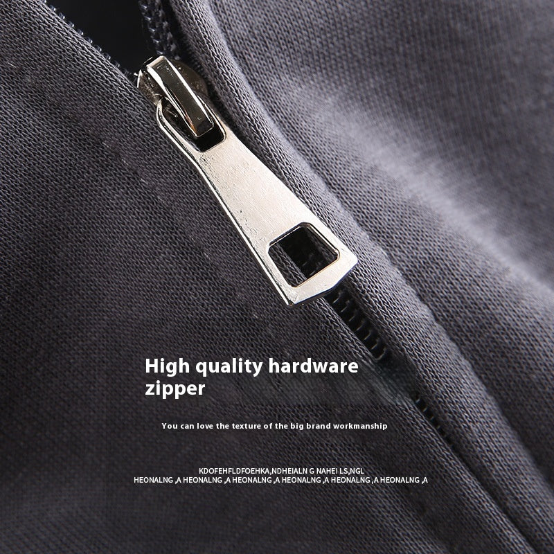 Matching Couple Zip-Up Hoodie Casual Cotton Sweatshirt