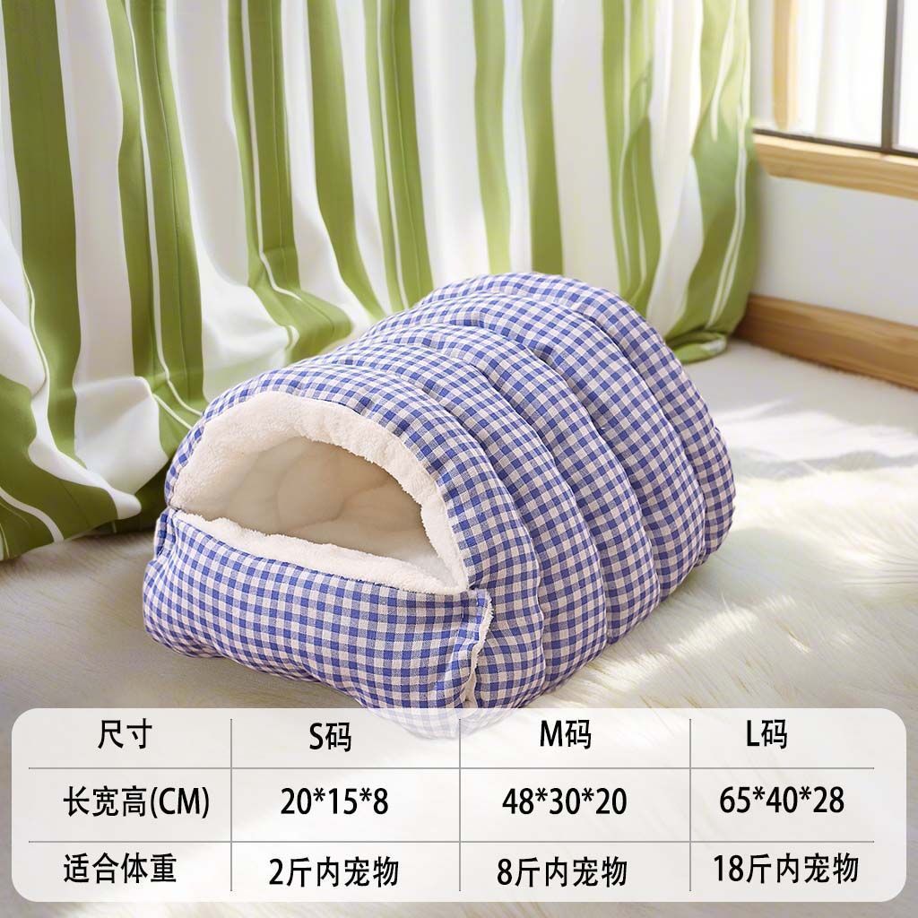 5 Colors Pet Winter Cave Nest - All-Season Warm Dog & Cat Bed with Removable Washable Cover, Cozy Dome Tent Design, Soft Polyester Bedding for Small/Medium Pets, Easy Assembly, 5