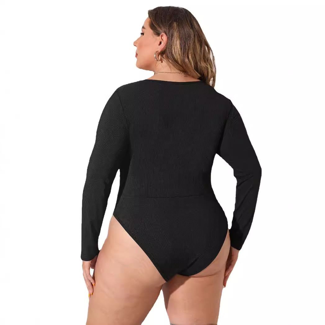 Minimalist Long Sleeve Bottoming Shirt Jumpsuit