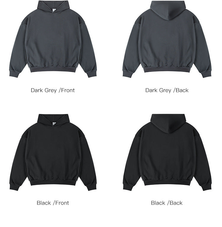 Unisex Fleece-Lined Drop Shoulder Casual Pullover Sweater