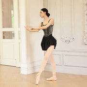 Ballet Practice Clothes Dance Gymnastics Art Examination Mesh Floral Print