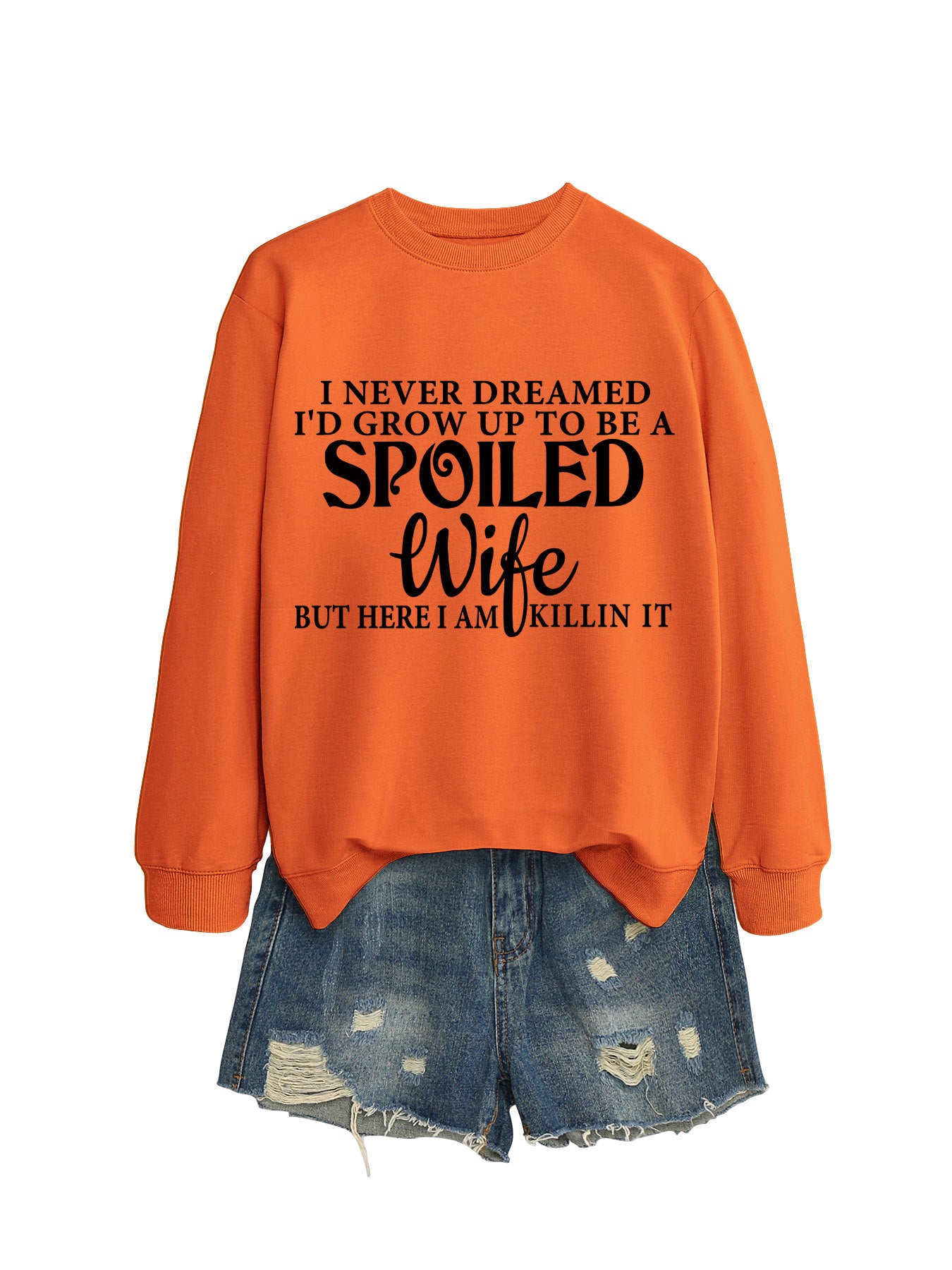 Women's Letter Print Crew Neck Casual Sweatshirt