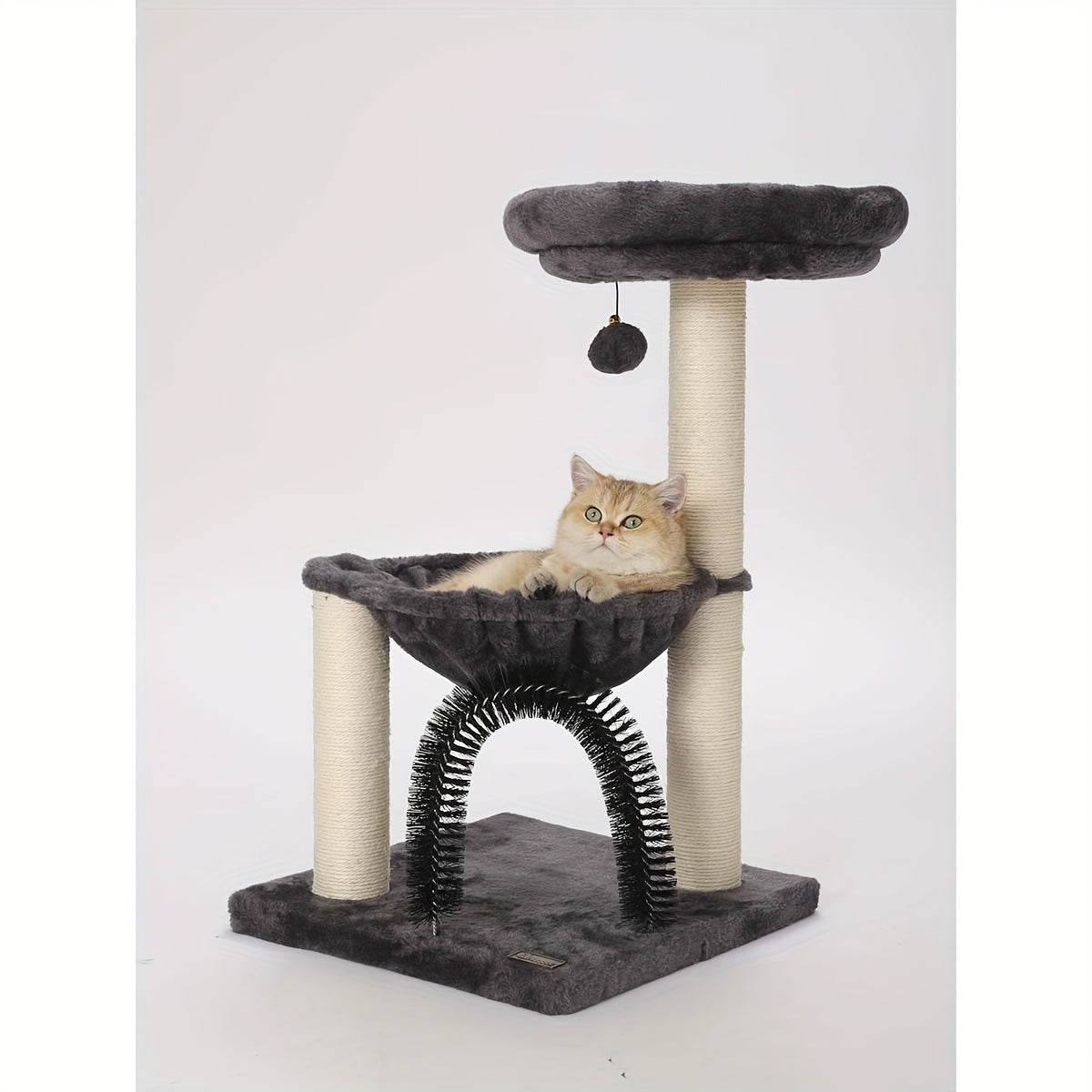 Multi-level Cat Tree Tower For Indoor Cats - Sturdy Scratching Posts, Plush Basket & Perch, Dangling Ball Toy - Modern Sleek Design For Play, Rest & Mental Stimulation, Indoor Cat Tower,