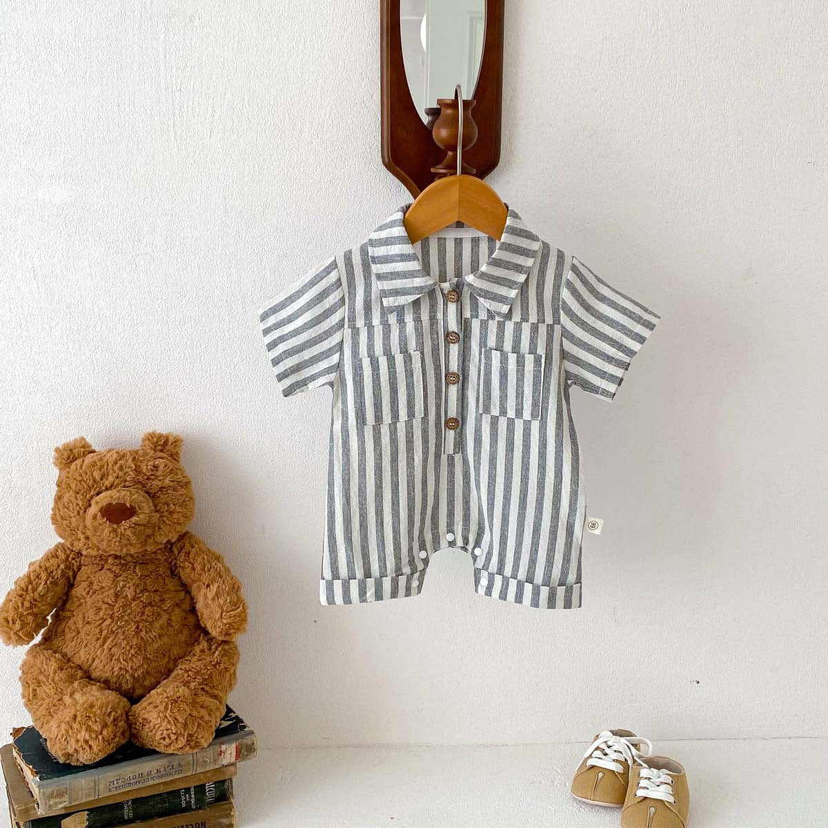 Summer Baby Thin Short-sleeved Casual Jumpsuit