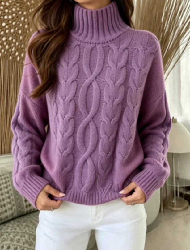 Women's Fashionable Long-sleeved Knitted Sweater