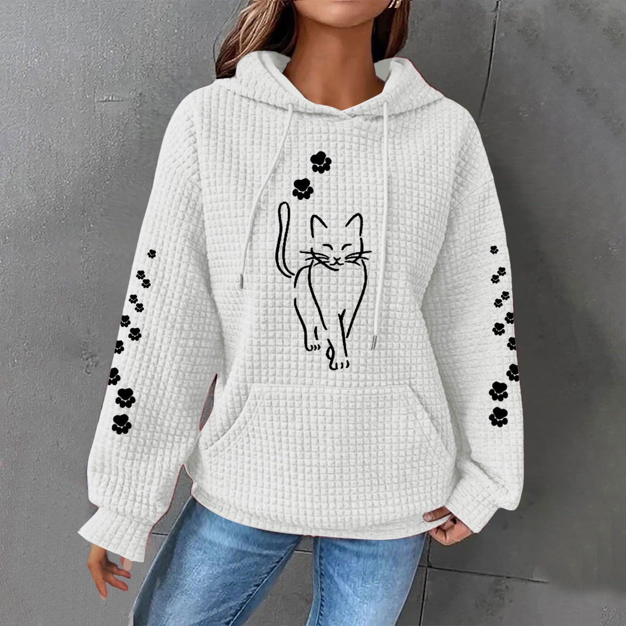 Women's Casual Printed Long Sleeve Loose Sweater
