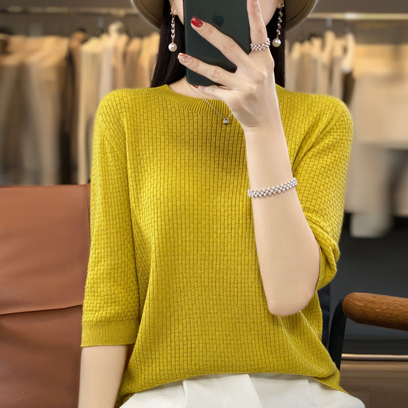 New Worsted Wool Front Line Ready-made Garments Round Neck