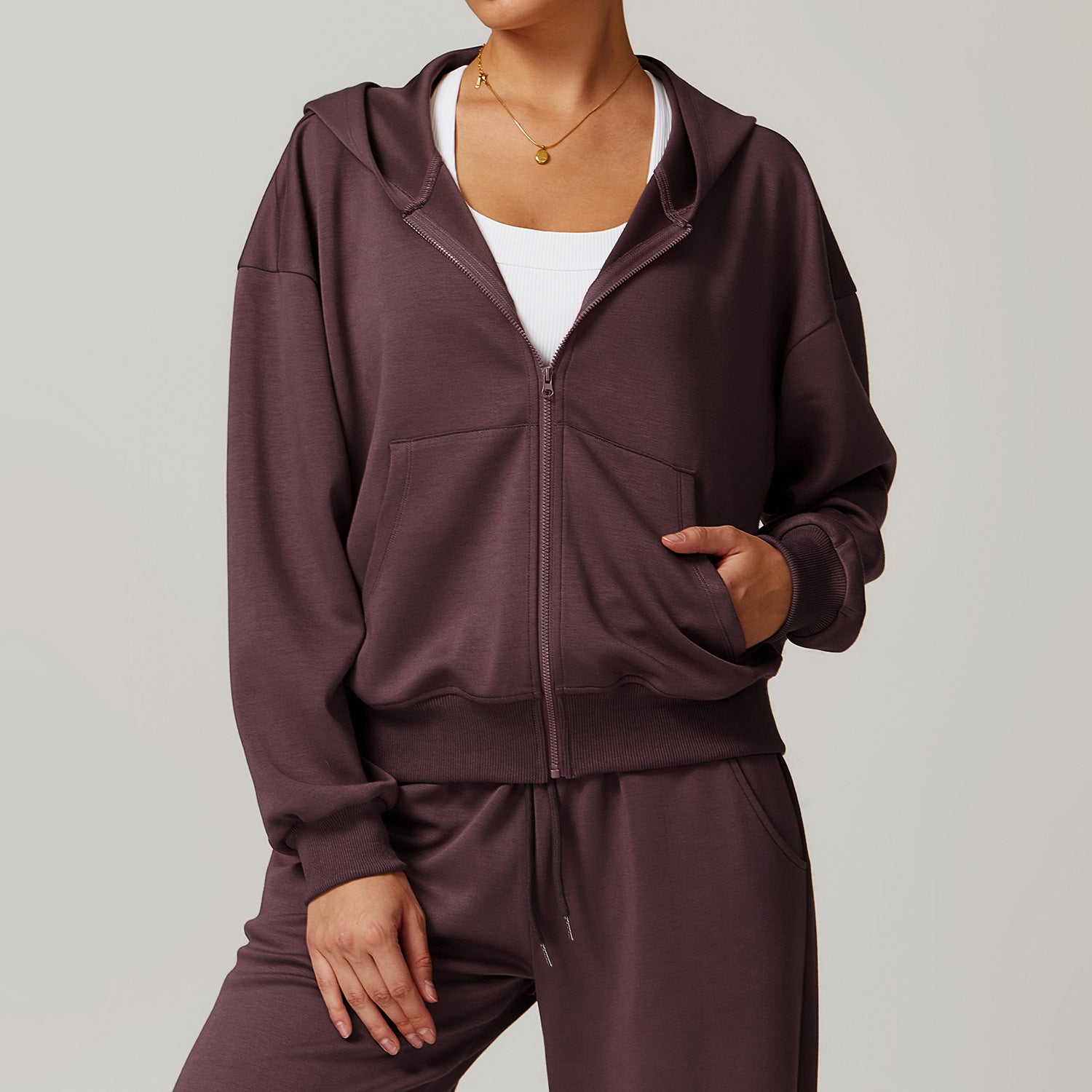 Women's Solid Casual Exercise Hoodie Sporty Pullover