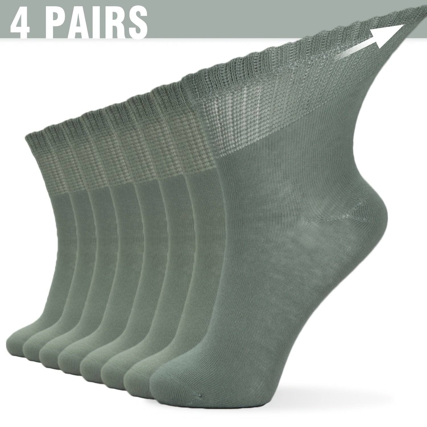 4‑Pair Women’s Neuropathy Socks – Non‑Binding Loose Fit, Seamless Toe, Moisture‑Wicking and Breathable for Edema and Circulation Support