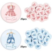 Gender Reveal Button Badges – Blue and Pink, Pack for Party Games and Birthday Showers