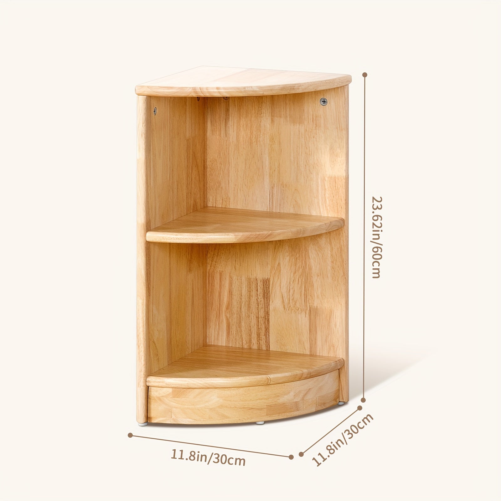 5-Compartment Solid Wood Shelf, 43.3" Long White Oak Storage Cabinet with Natural Yellow Finish, Neutral Tone