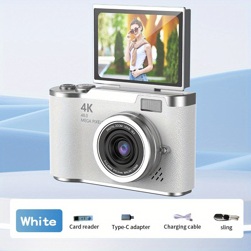 4K HD Digital Camera with 2.4-Inch Flip Screen, Professional Camcorder for Vlogging and Photography – Perfect Beginner's Gift for Thanksgiving & Christmas Holidays