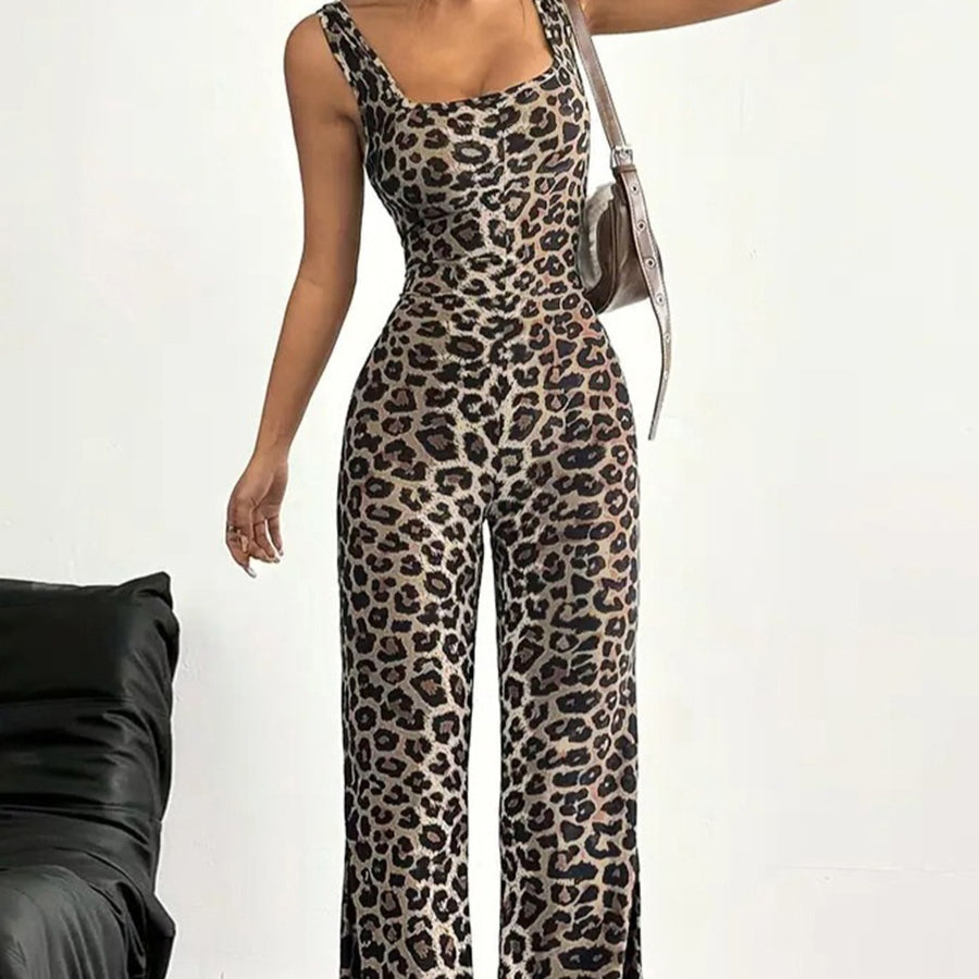 Women's Backless Slim Fit Printed Jumpsuit