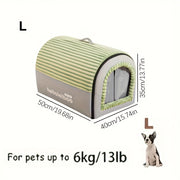 [Warm Pet House] 1Pc Warm And Secure Lodge Style Nylon Pet House | Four Season Enclosed Dog Tent, Detachable Washable Bedding, Indoor/Outdoor Use Cat Bed