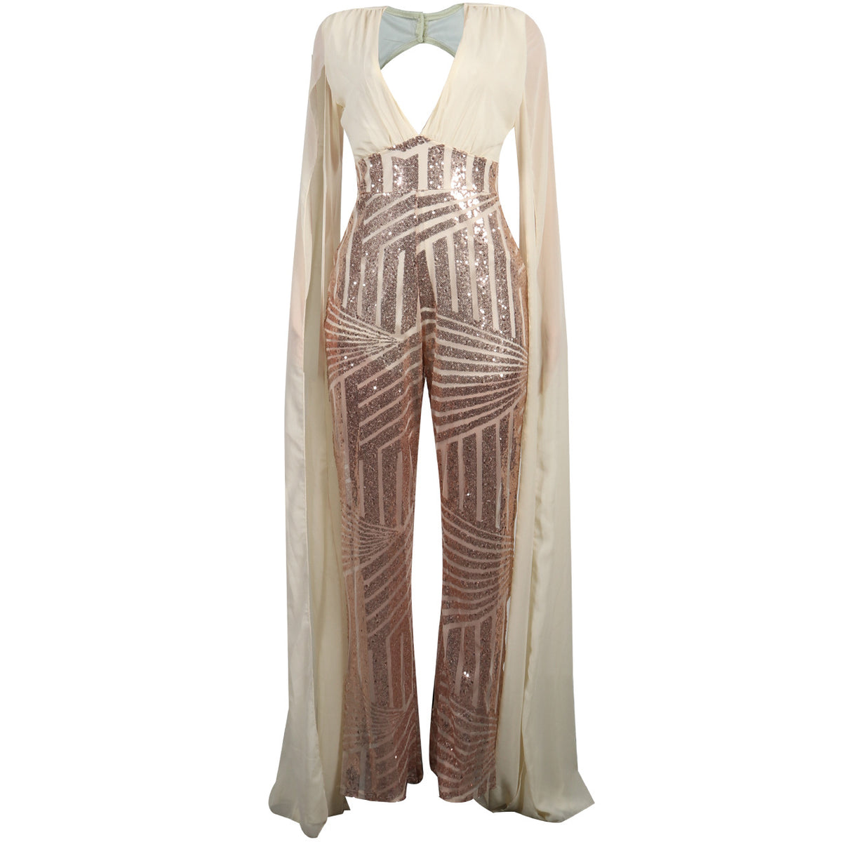 Sexy Sequined Evening Party Romper & Wide-Leg Pants Suit