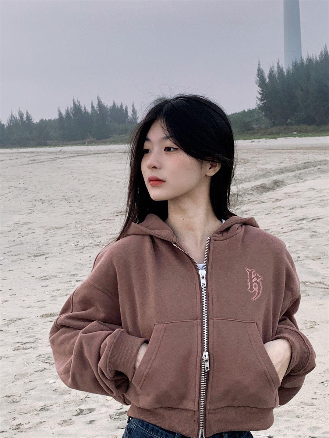 Retro Double-Zipper Oversized Hoodie for Women