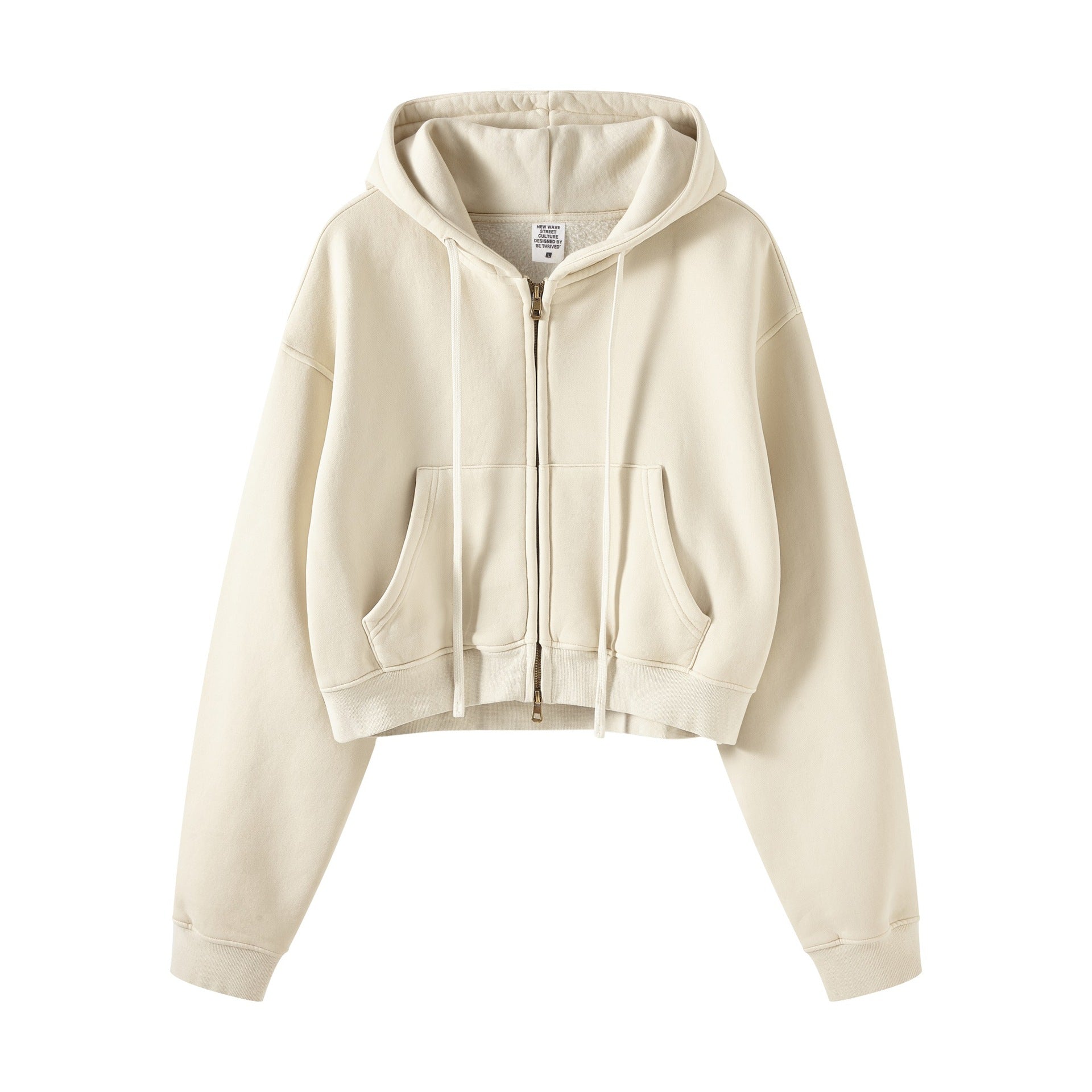 Retro Color Block Zip Hooded Sweater