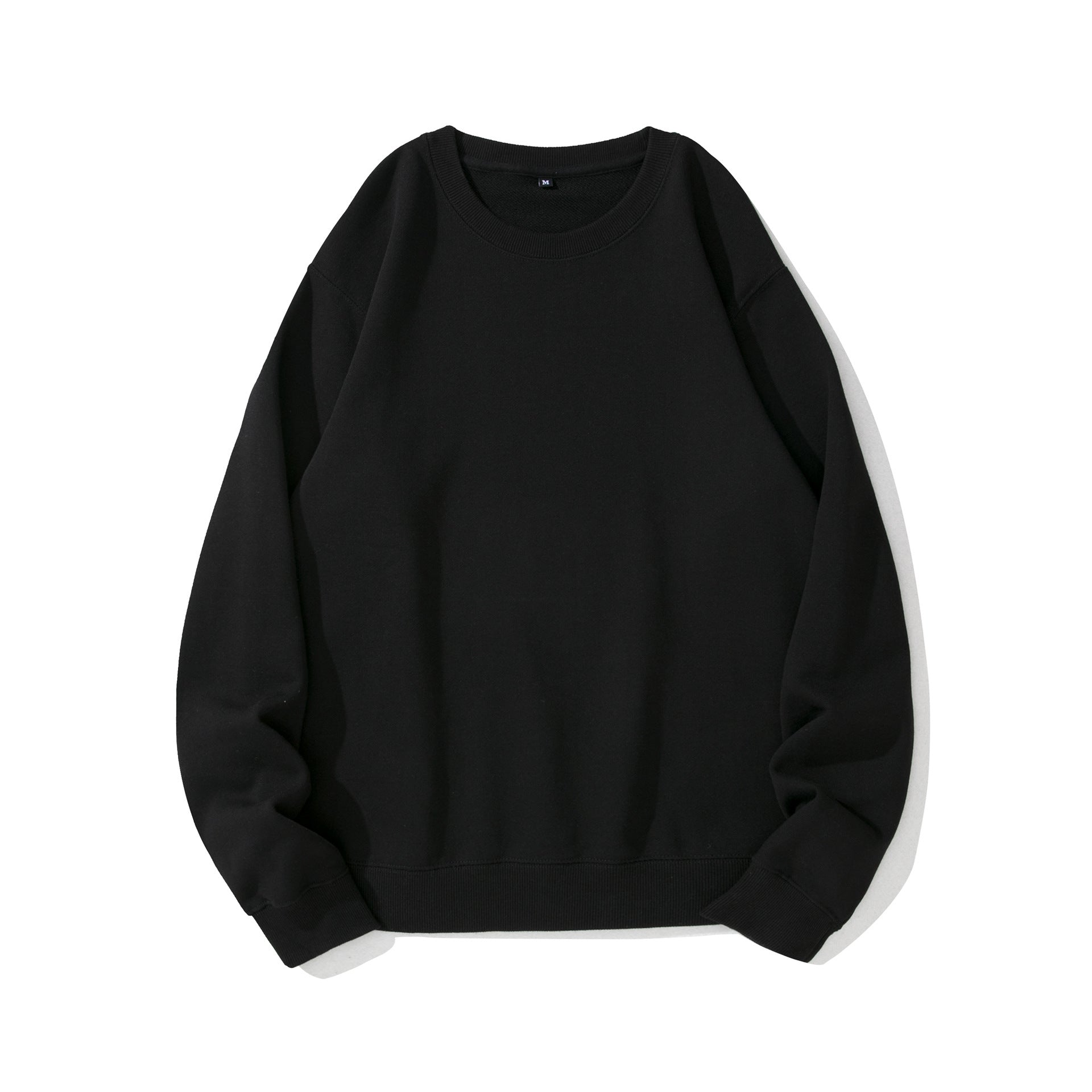 Heavyweight Round Neck Sweater Thickened Terry Solid Color Couple