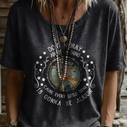 Elegant Short-Sleeve Printed Top for Women