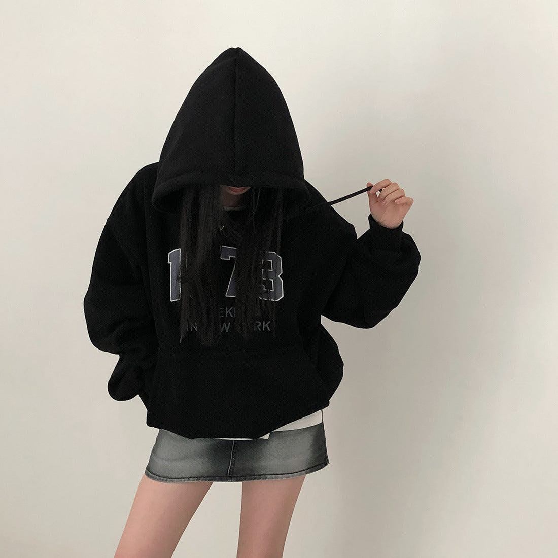 Cozy Fleece-Lined Letter Hoodie for Casual Everyday Wear